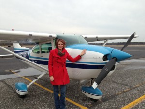 Stephanie Egger of CWFNJ, before take off.