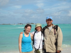 The rest of the New Jersey Piping Plover Team in the Bahamas, Emily Heiser, Christina Davis, Tom Reed (l to r)