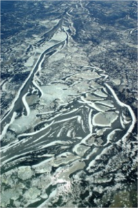 Eskers and frozen wetlands are typical knot nesting habitat on Southampton Island. In only a few weeks, the snow will be mostly gone and the wetlands will produce insect forage for knots.