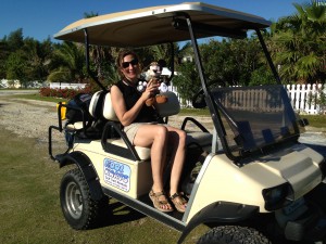 CWFNJ’s Stephanie Egger (and Minnie Mouse) added a golf cart to the ways we’ve used to access survey sites in the Bahamas.