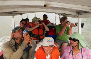 Our team enjoys the ride to Curupu, unsuspecting of the wretched experience ahead. Our captain Joabe, seated at the back of the boat, not only helped us get on and off the island, but also helped us make the four-kilometer trip from the boat landing to the catch site. 