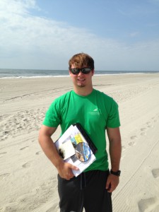 Derek Noah, CWF Intern, collecting patron surveys at Stone Harbor, New Jersey.