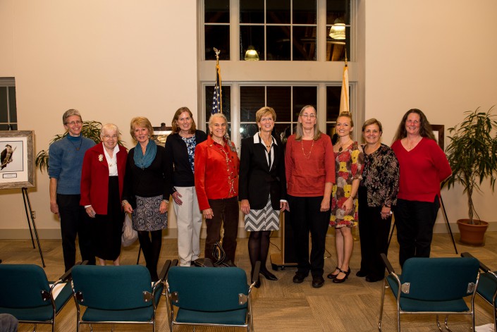 The Honorable Christine Todd Whitman with past and present Women & Wildlife Award winners, representing a decade of strong female leaders in wildlife conservation. From left to right: Dr. Erica Miller, Edith Wallace, Linda Tesauro, Kathy Clark, Amy S. Greene, the Honorable Christine Todd Whitman, Pat Hamilton, MacKenzie Hall, Tanya Oznowich, and Diane Nickerson.