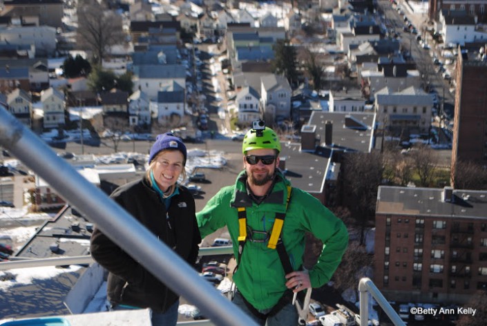 Kathy and I atop the Union County Courthouse. Photo by Betty Ann Kelly.