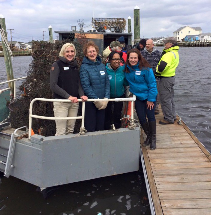 From left to right: CWF's Stephanie Egger, Covanta's Meg Morris, NFWF's Courtney McGeachy, and Covanta's Kristin Blake.