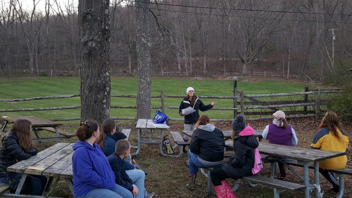 CWF biologist Kelly Triece educates participants on the natural resources of Waterloo.