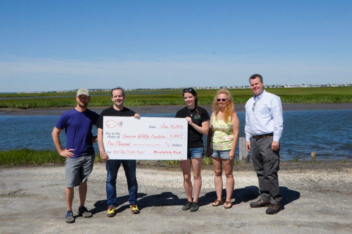 A $5000 donation presented to CWF by Absolutely Fish for the Terrapin Project. Photo by Corrine Henn.