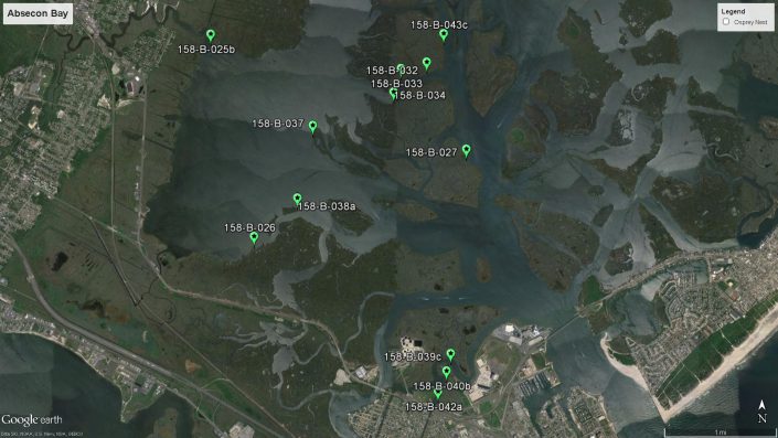 Map of nests that are in need of repairs in Absecon, NJ.