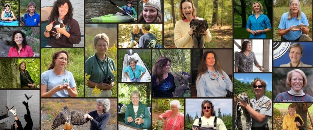 Collage of Women + Wildlife Awardees over past 15 years.